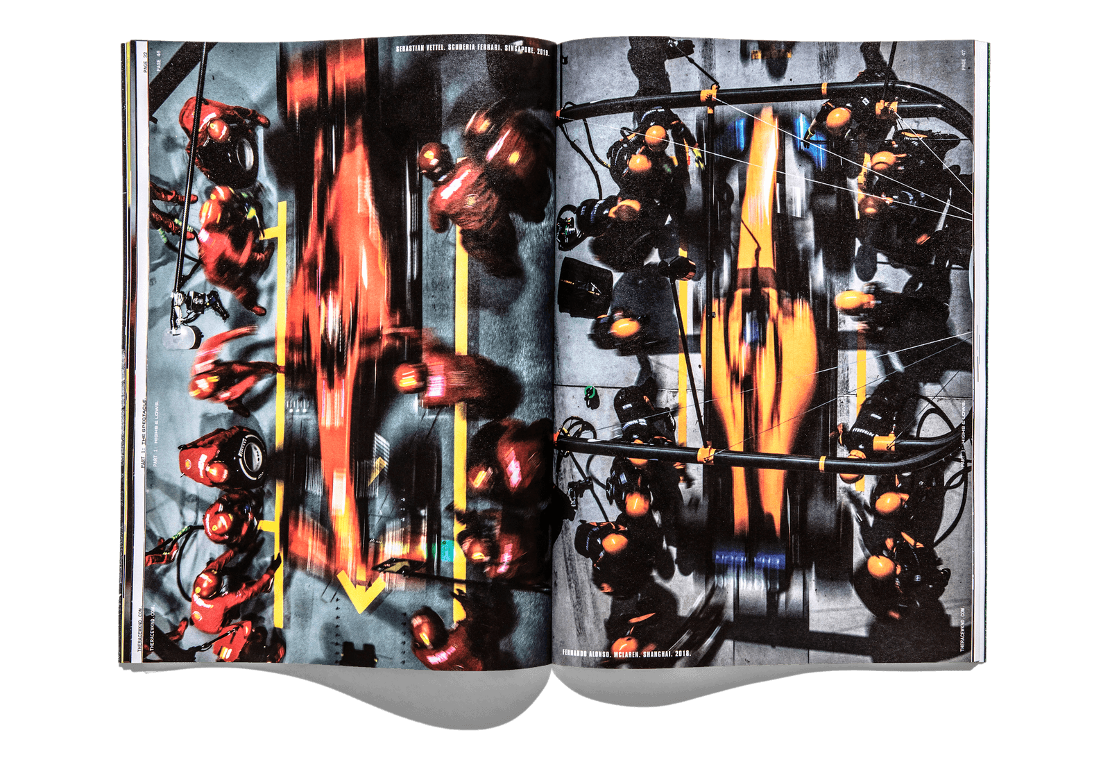 RACEWKND spread — cars on the grid from above